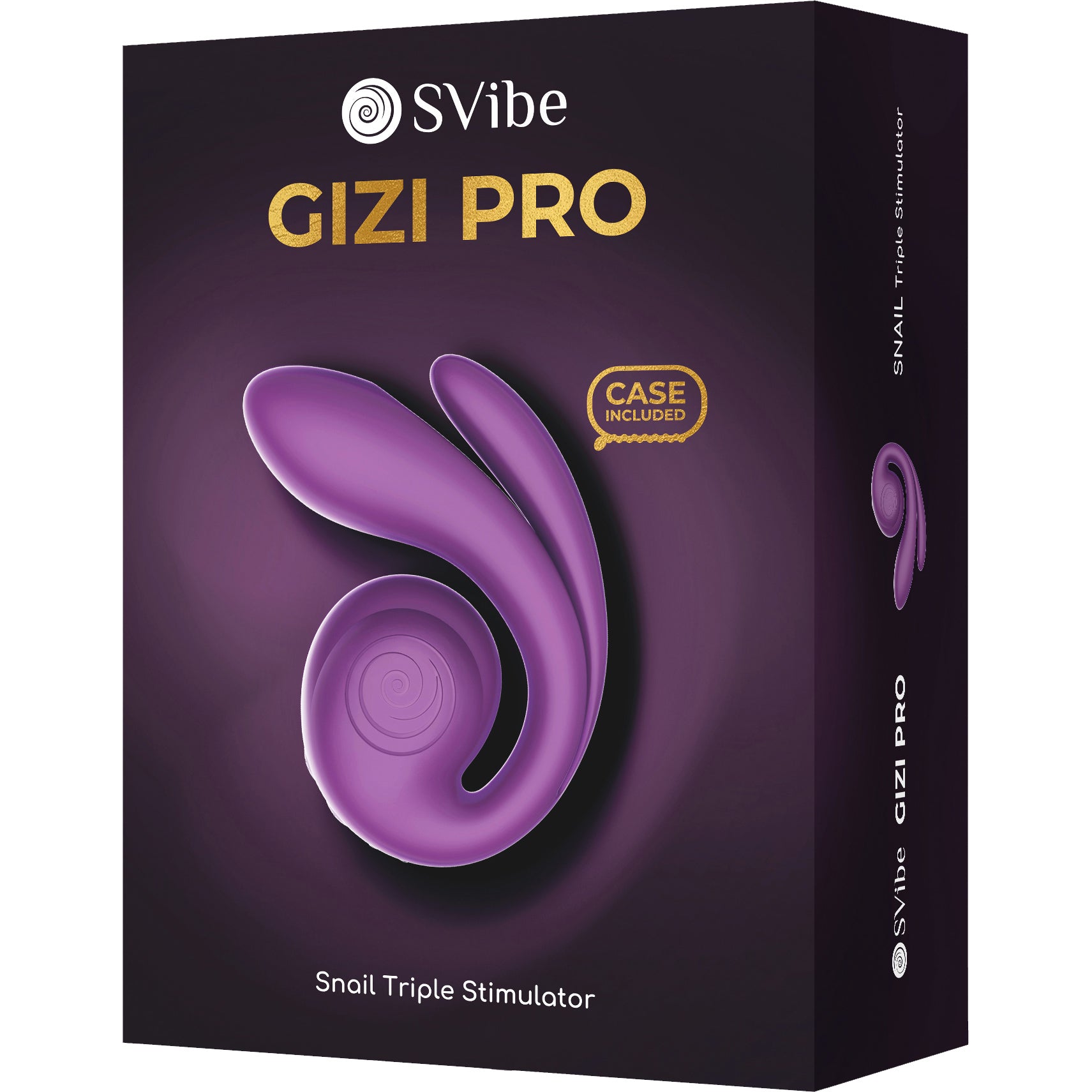 SVibe Snail Gizi Pro Silicone Rechargeable Waterproof Triple G-Spot Vibrator - Grape
