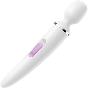 Satisfyer Wand-er Wand Silicone Rechargeable Waterproof Wand Style Vibrator - White