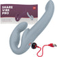 Fun Factory SHARE VIBE PRO Vibrating Silicone Double Dildo - Cool Grey