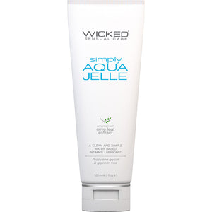 Simply Aqua Jelle Water Based Personal Lubricant With Olive Leaf Extract By Wicked Sensual Care 4 fl oz