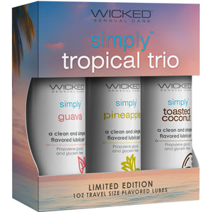 Simply Tropical Trio Personal Lubricant Set - Toasted Coconut, Pineapple & Guava 1 fl oz Each