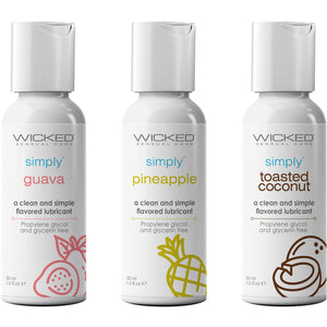 Simply Tropical Trio Personal Lubricant Set - Toasted Coconut, Pineapple & Guava 1 fl oz Each