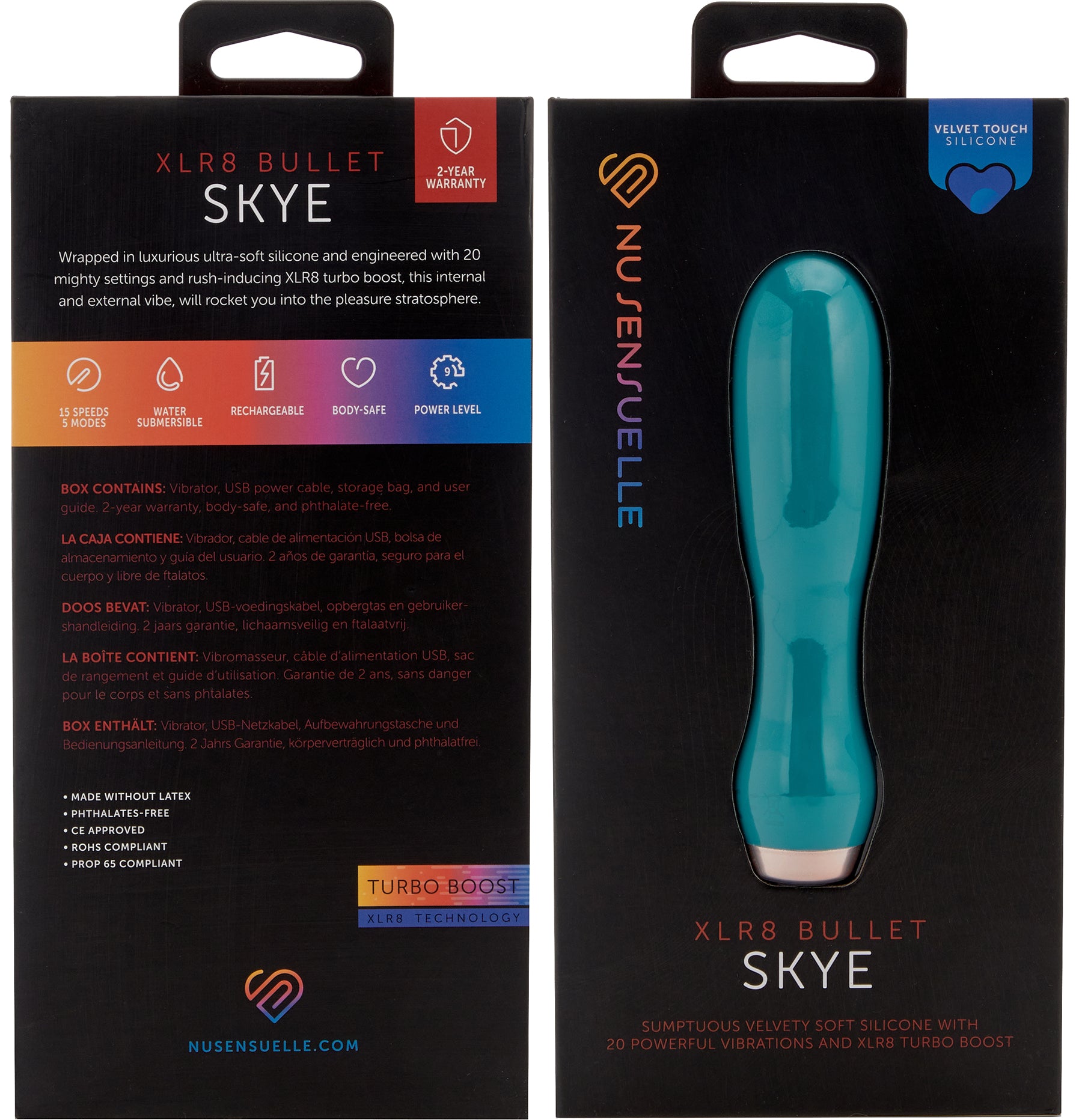 Skye XLR8 Rechargeable Silicone Bullet Vibrator With Turbo Boost By Nu Sensuelle - Green