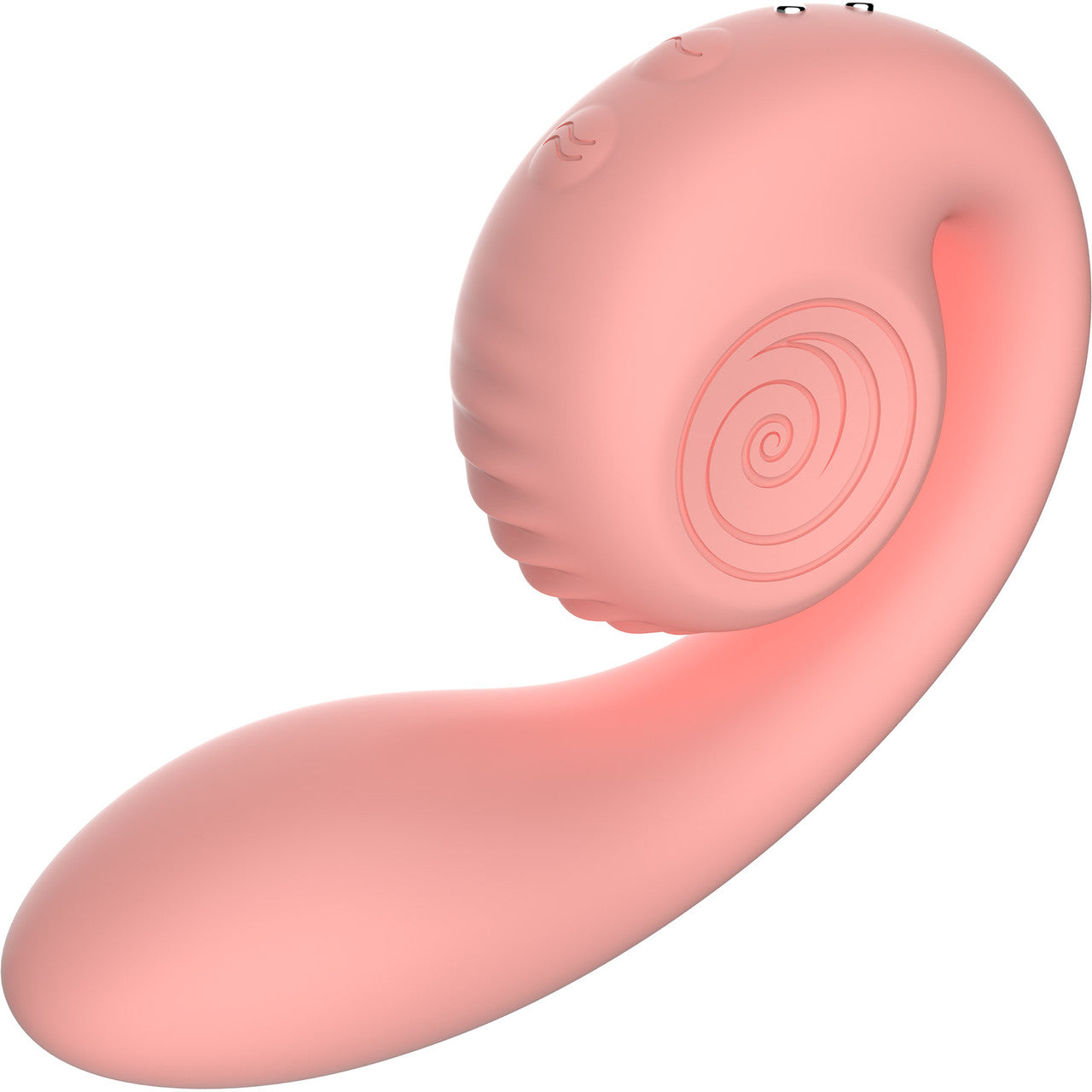 Snail Vibe Gizi Silicone Rechargeable Waterproof Dual Stimulation Vibrator - Peach