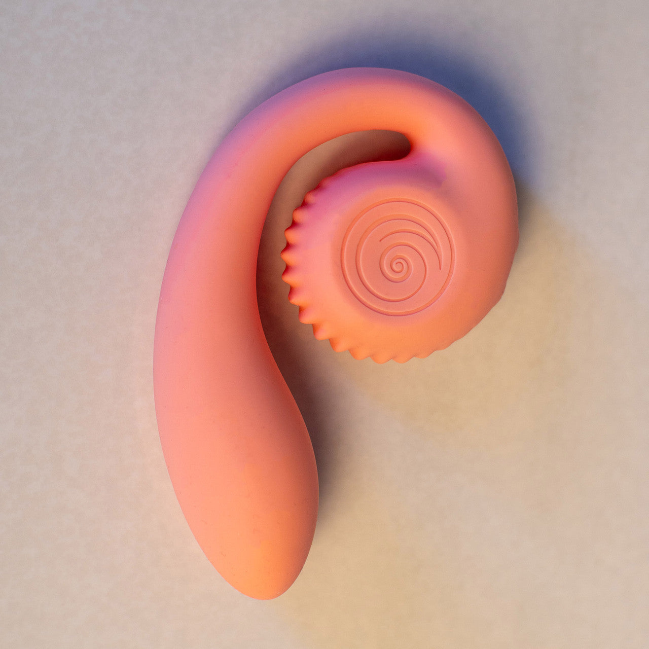 Snail Vibe Gizi Silicone Rechargeable Waterproof Dual Stimulation Vibrator - Peach