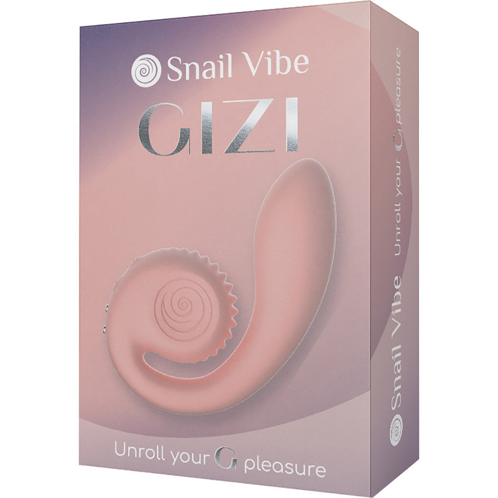 Snail Vibe Gizi Silicone Rechargeable Waterproof Dual Stimulation Vibrator - Peach