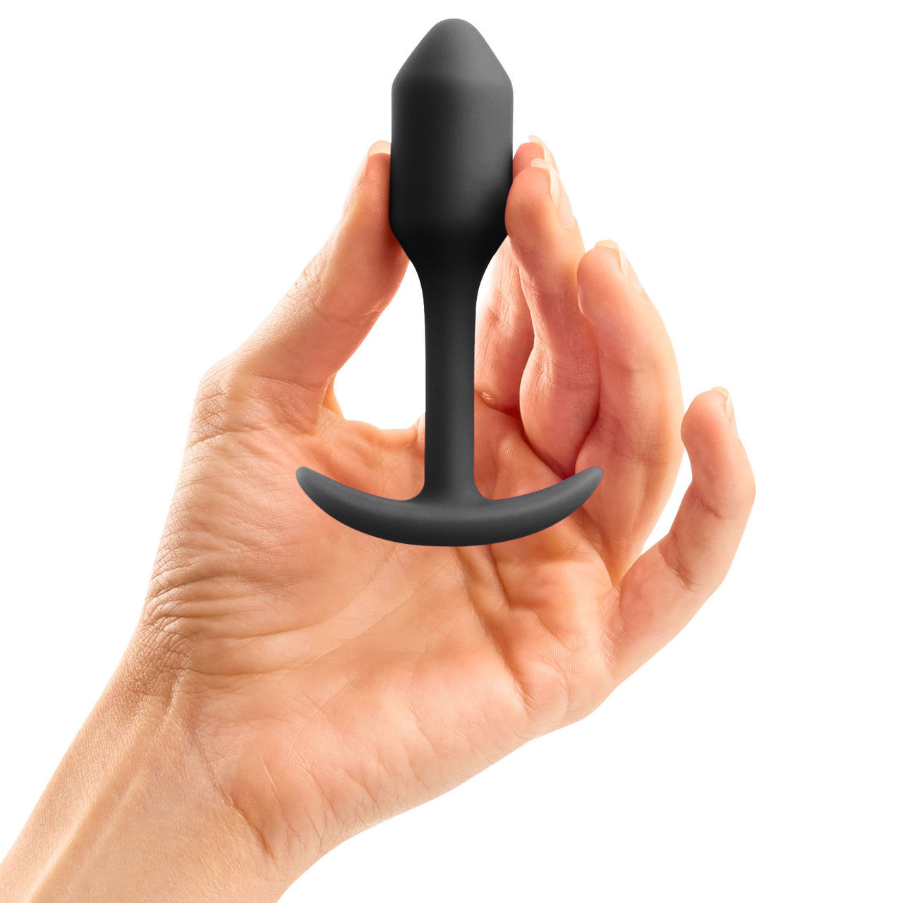 b-Vibe Snug Plug 1 Small Silicone Weighted Butt Plug - Black