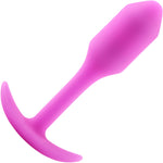 b-Vibe Snug Plug 1 Small Silicone Weighted Butt Plug - Fuchsia