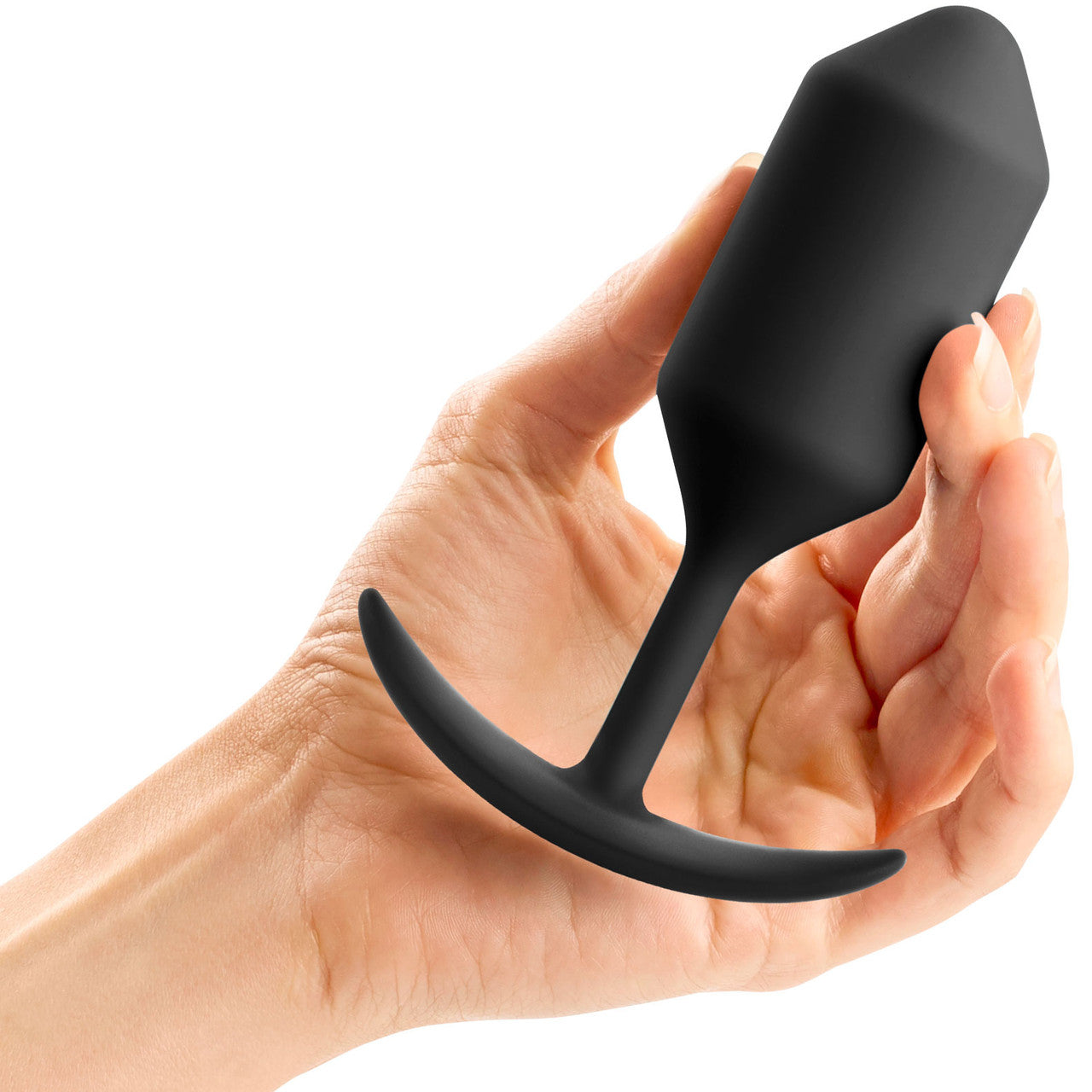 b-Vibe Snug Plug 3 Large Silicone Weighted Butt Plug - Black