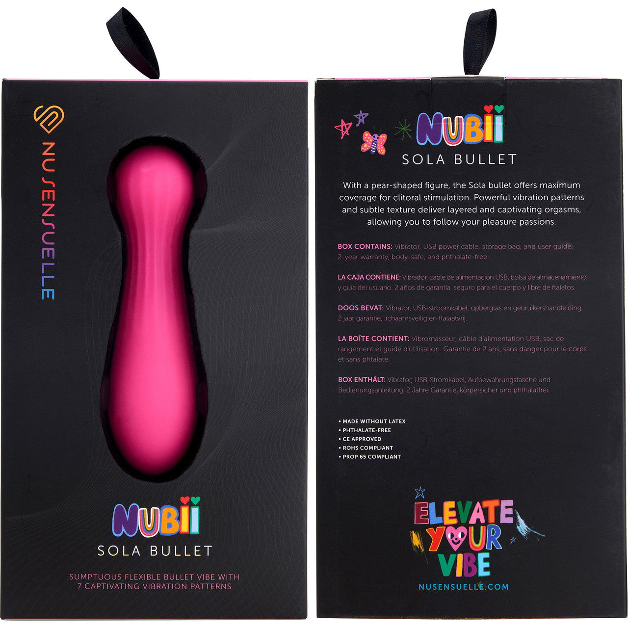 Nubii Sola Bullet Rechargeable Silicone Flexible Clitoral Vibrator By Nu Sensuelle - Pink Nubii Sola Bullet Rechargeable Silicone Flexible Clitoral Vibrator By Nu Sensuelle - Pink