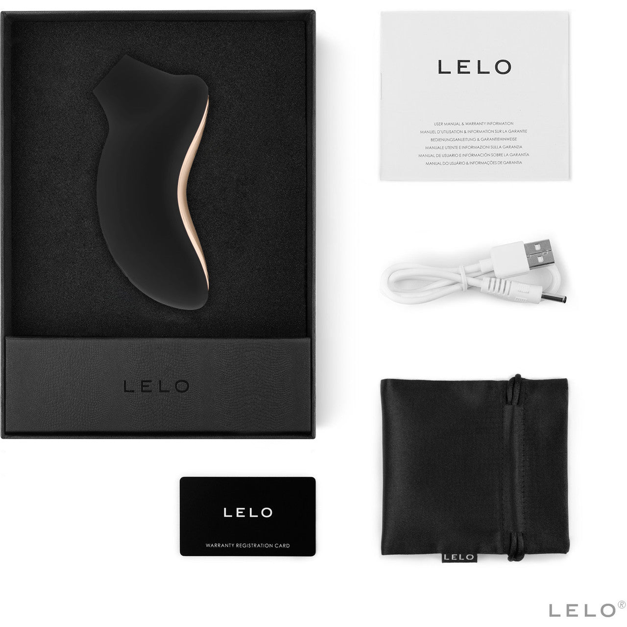 LELO SONA 2 Waterproof Rechargeable Pleasure Air Clitoral Stimulator - Black