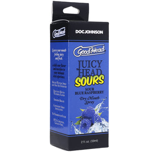 GoodHead Juicy Head Sours Dry Mouth Spray 2 oz By Doc Johnson - Sour Blue Raspberry