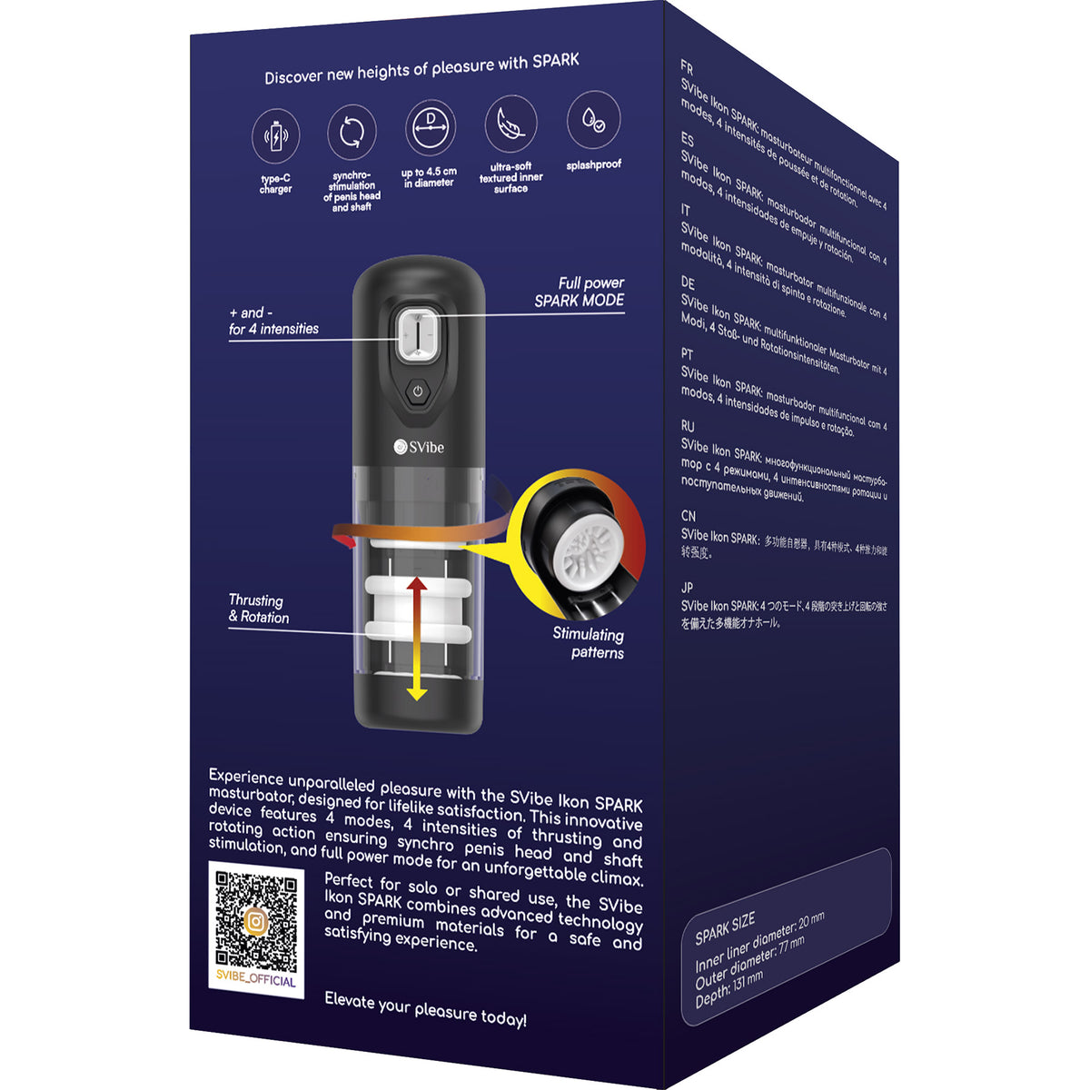 SVibe IKON SPARK Thrusting Rotating Penis Masturbator