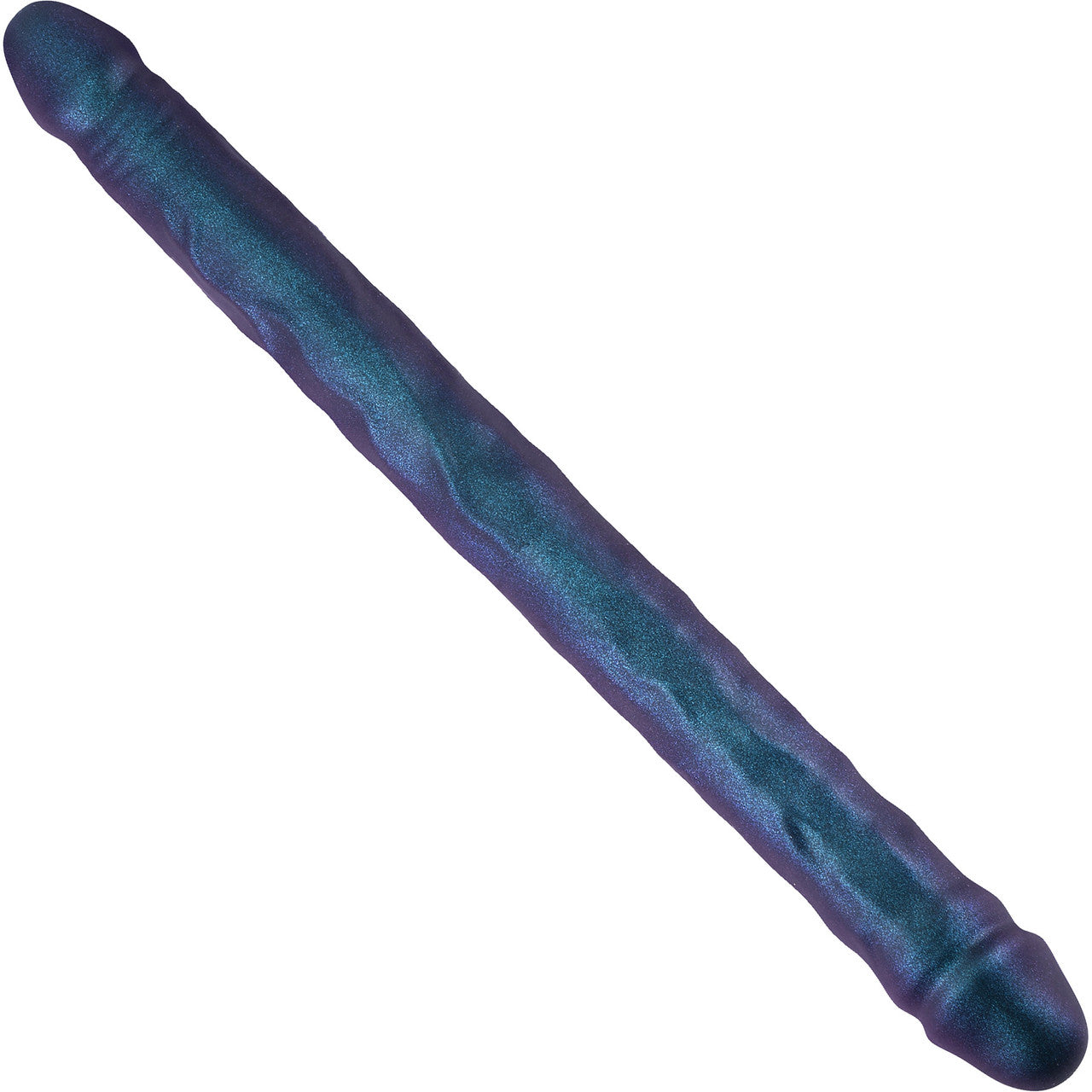 Strap-on-Me Double Dong Realistic Silicone Double Dildo - Metallic Blue