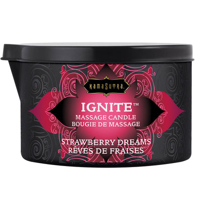 Kama Sutra Ignite Massage Oil Candle - Strawberry Dreams - 6 oz