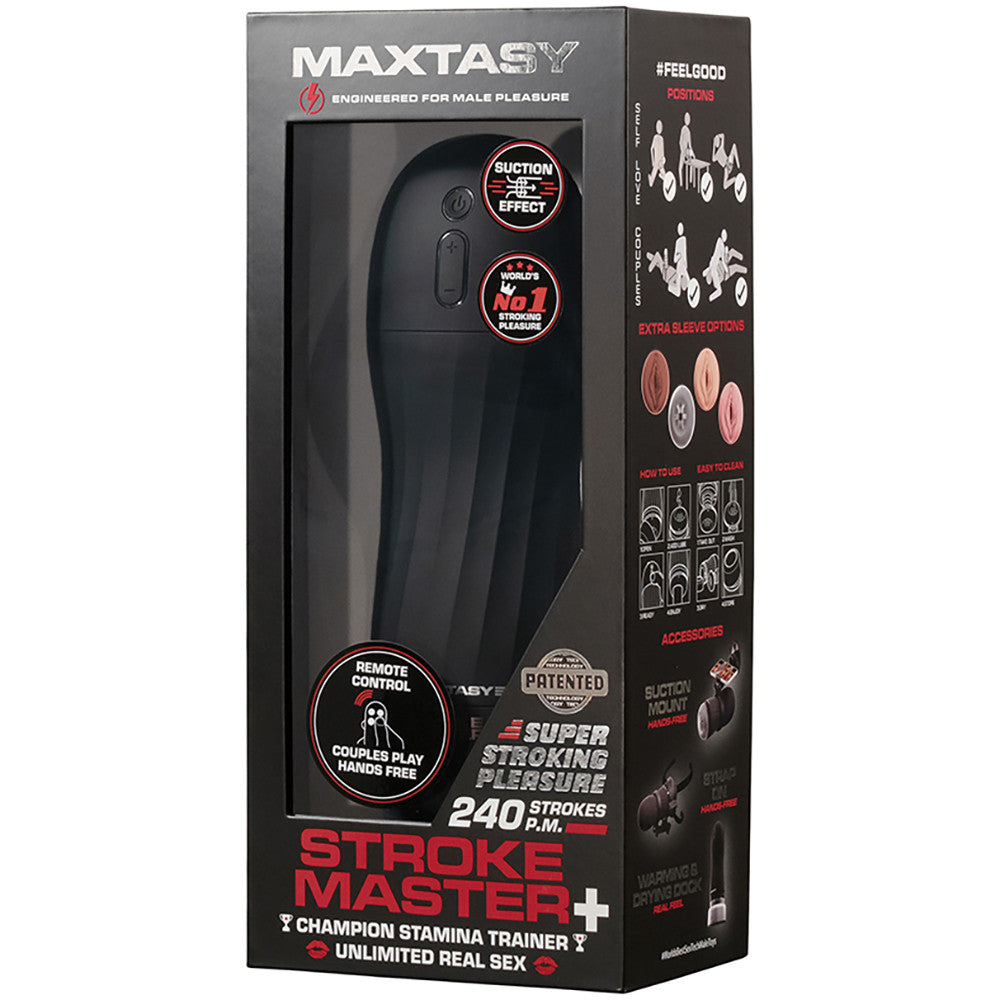 Maxtasy Stroke Master+ Rechargeable Automatic Stroker Penis Masturbator With Remote - Vanilla