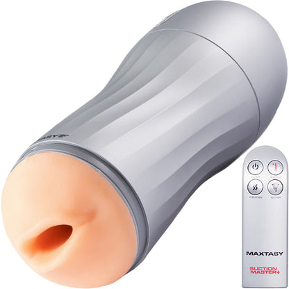 Maxtasy Suction Master+ Rechargeable Warming & Vibrating Penis Masturbator With Remote - Vanilla