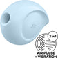 Satisfyer Sugar Rush Pressure Wave Rechargeable Waterproof Clitoral Stimulator - Blue