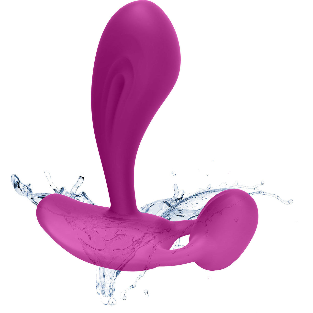 Love To Love Witty Rechargeable Silicone G-Spot / P-Spot Vibrator With Clitoral Stimulator - Sweet Orchid Magenta