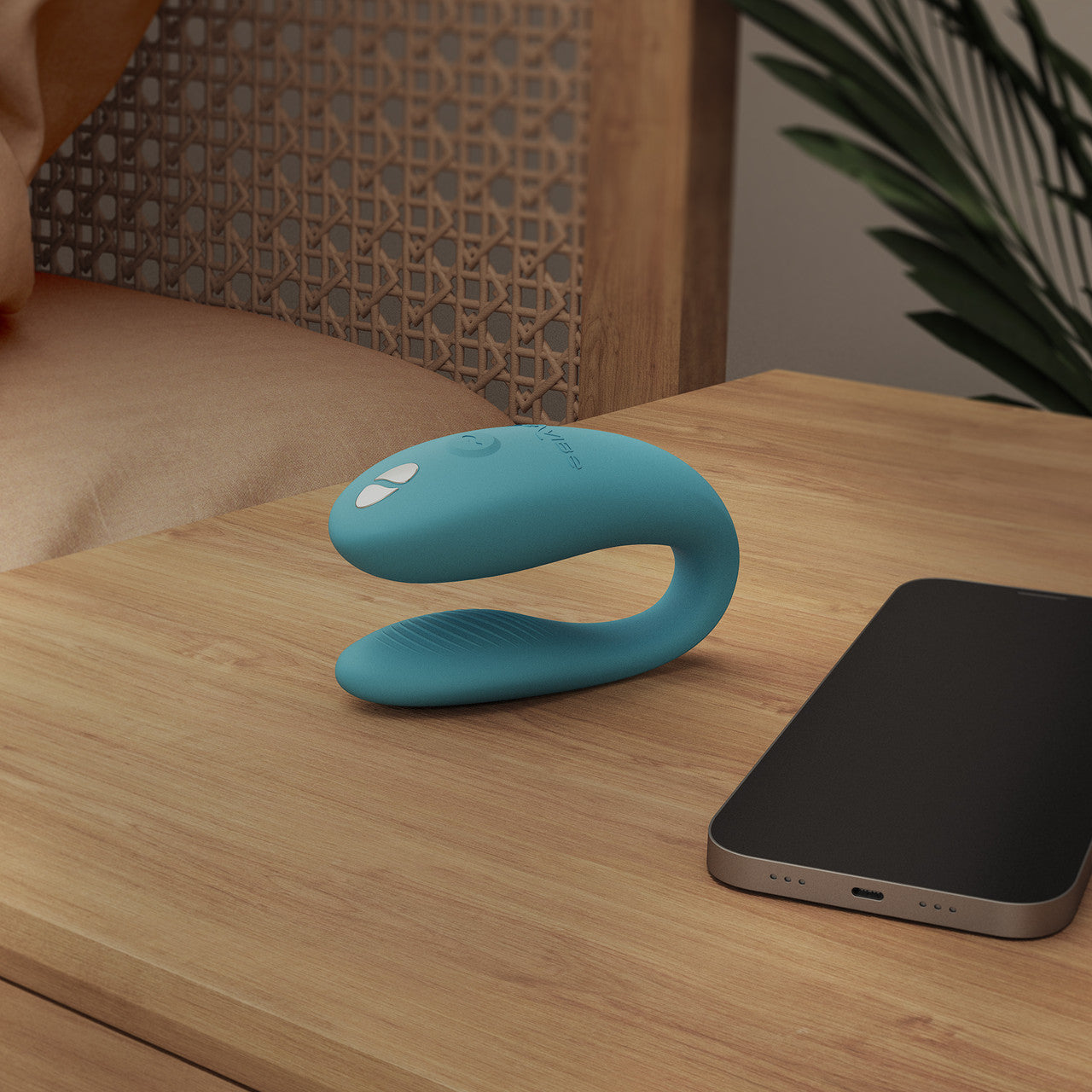 We-Vibe Sync Go App Enabled Waterproof Rechargeable Couples Vibrator - Turquoise