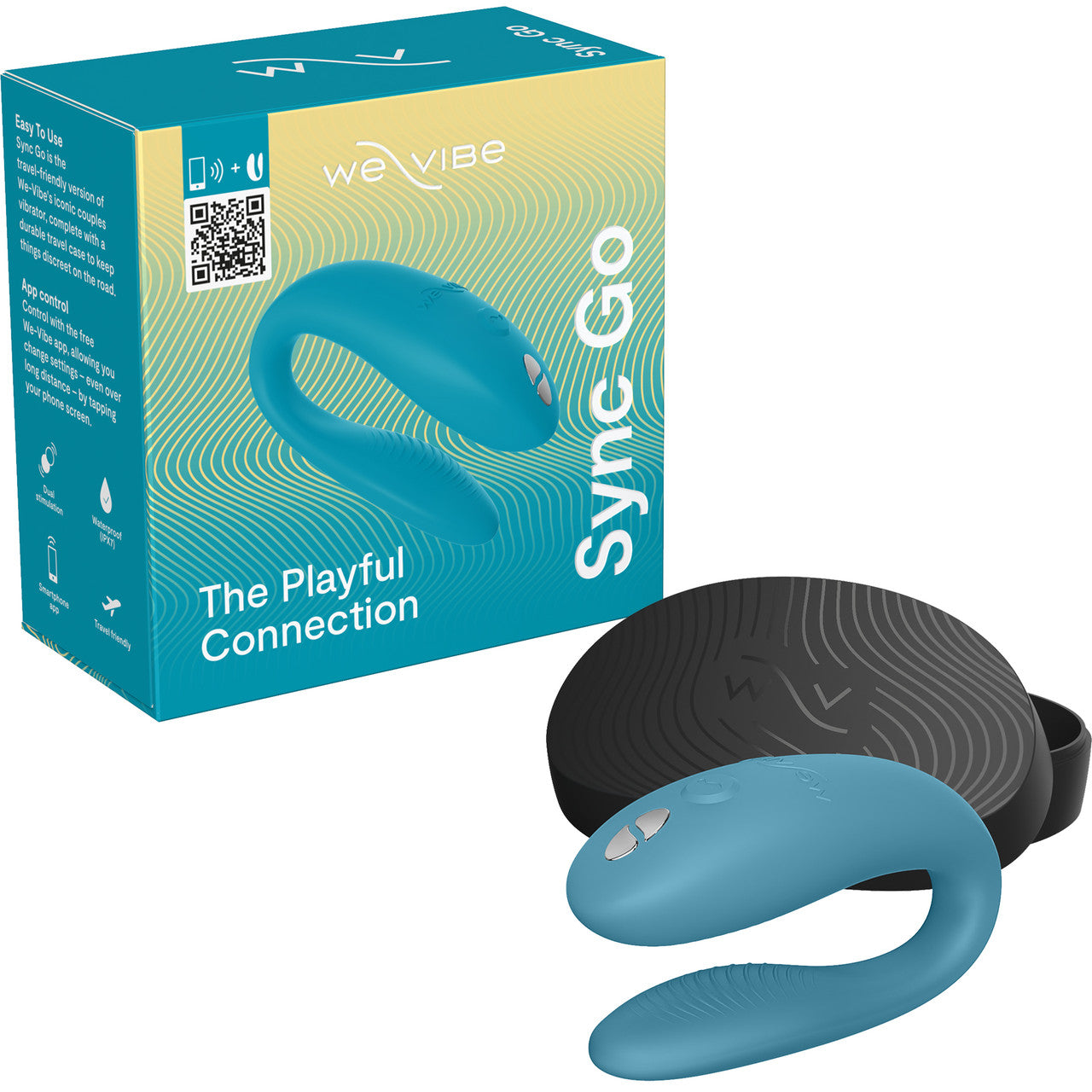 We-Vibe Sync Go App Enabled Waterproof Rechargeable Couples Vibrator - Turquoise