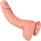 The Tease 6.5 Inch Silicone Realistic Posable Dildo With Balls & Suction Cup Base By Fukena - Vanilla