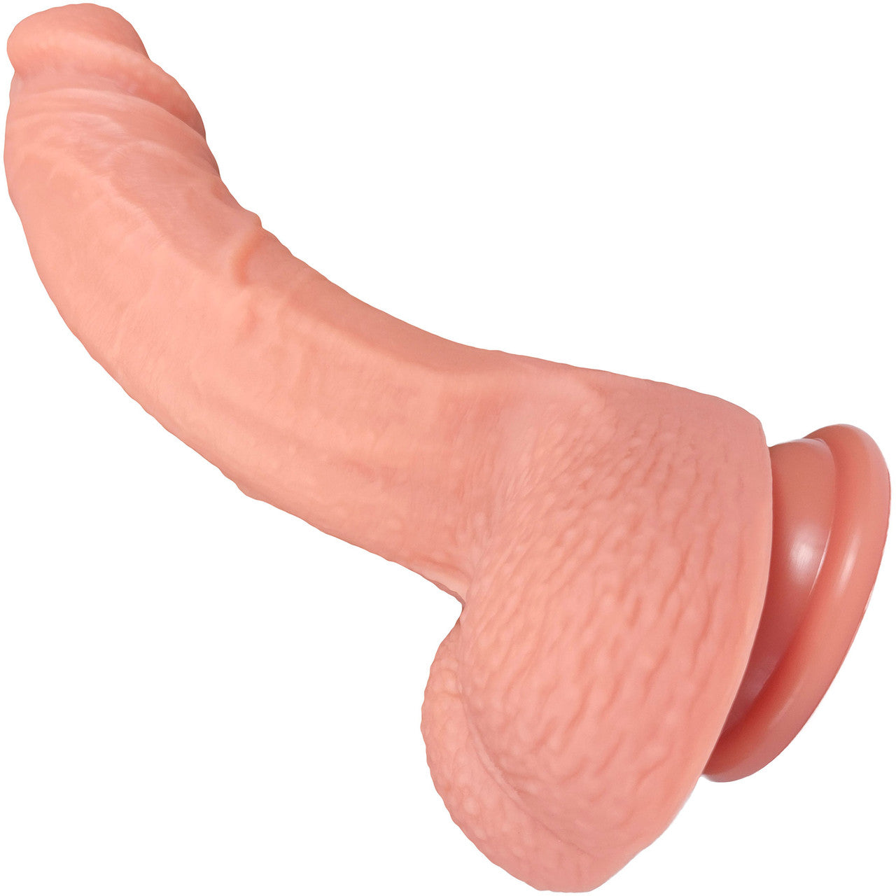 The Tease 6.5 Inch Silicone Realistic Posable Dildo With Balls & Suction Cup Base By Fukena - Vanilla