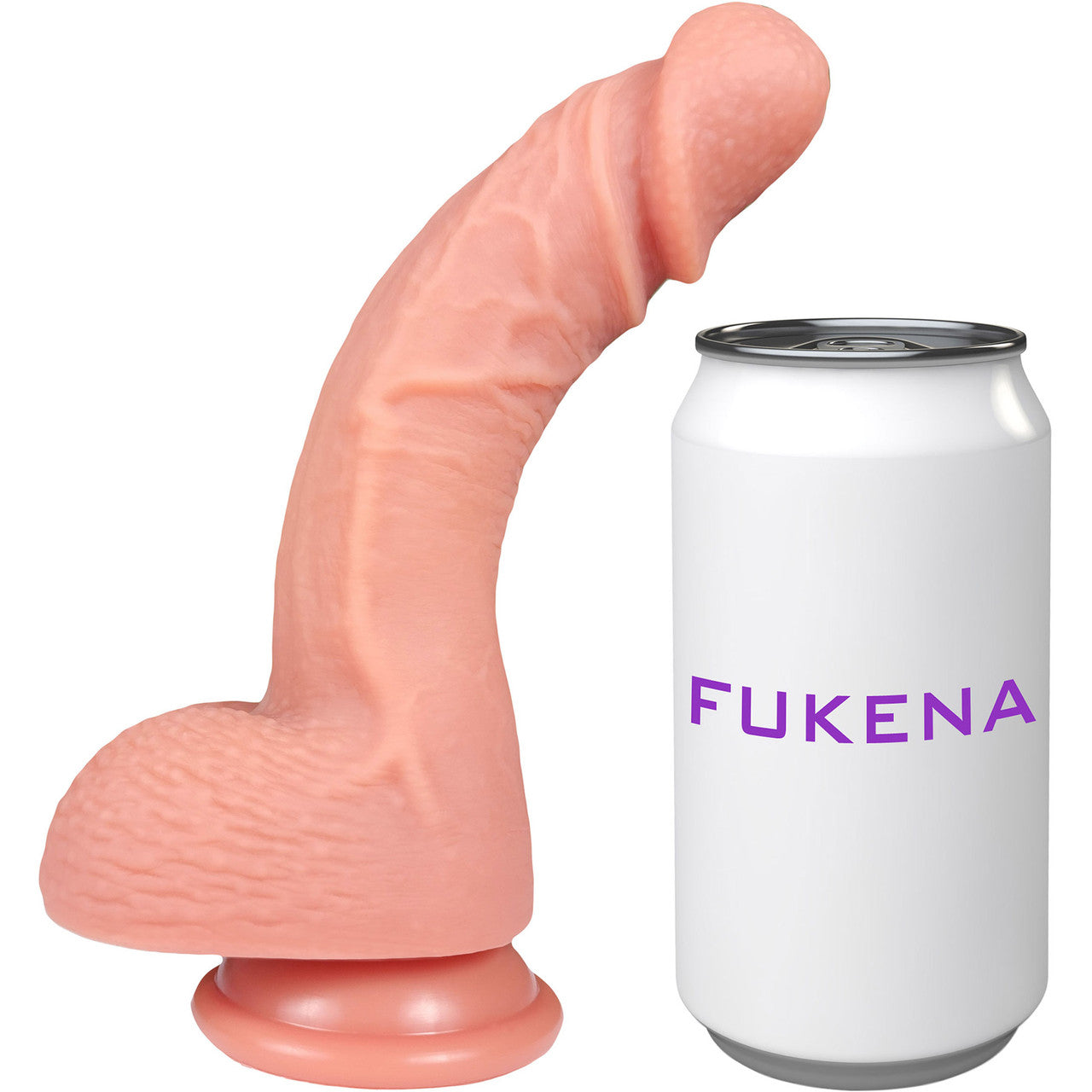 The Tease 6.5 Inch Silicone Realistic Posable Dildo With Balls & Suction Cup Base By Fukena - Vanilla