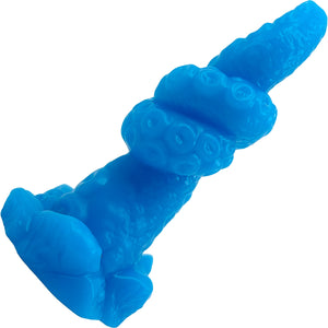Uncover Creations Glow In The Dark Tentacle Knot II 8" Silicone Fantasy Dildo - Deep Dive Blue