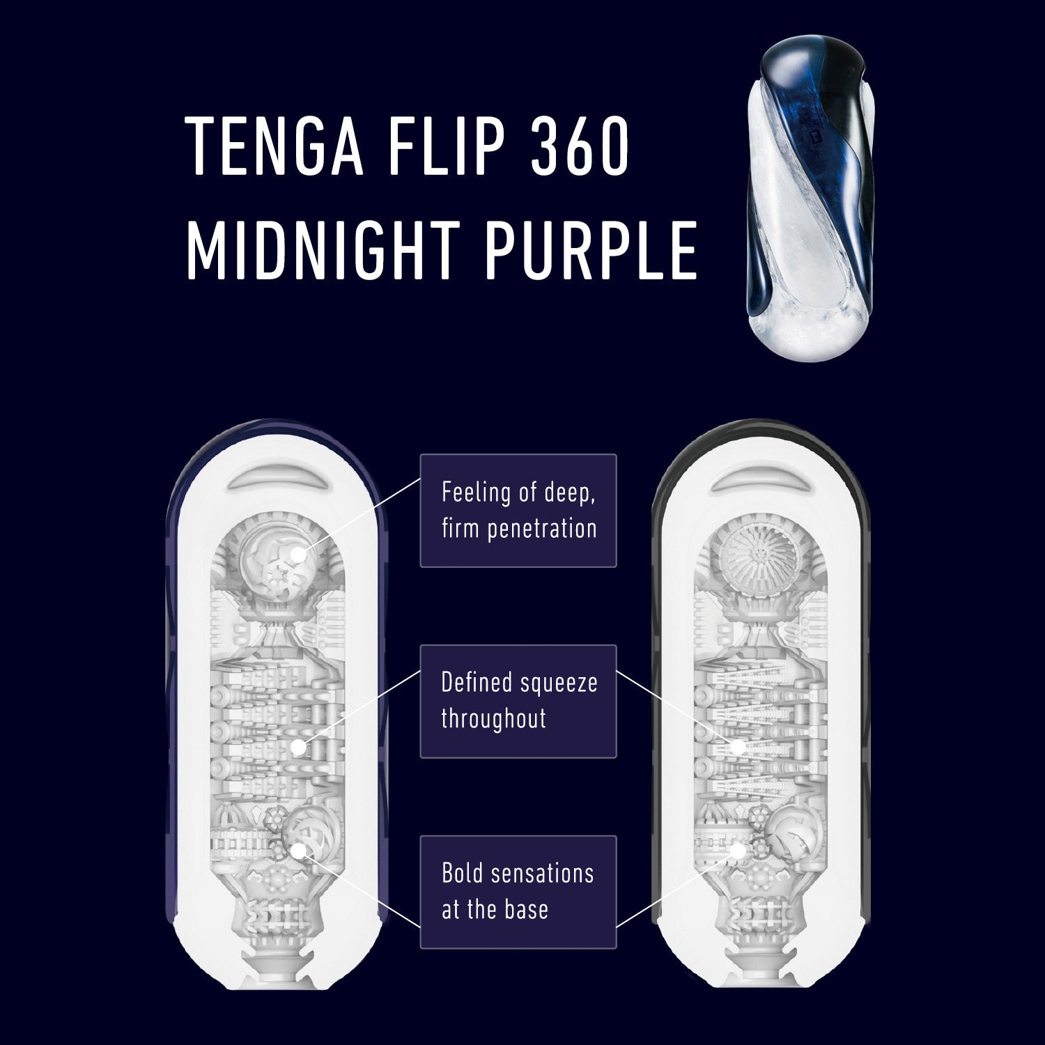Tenga FLIP 360 Penis Masturbator - Midnight Purple