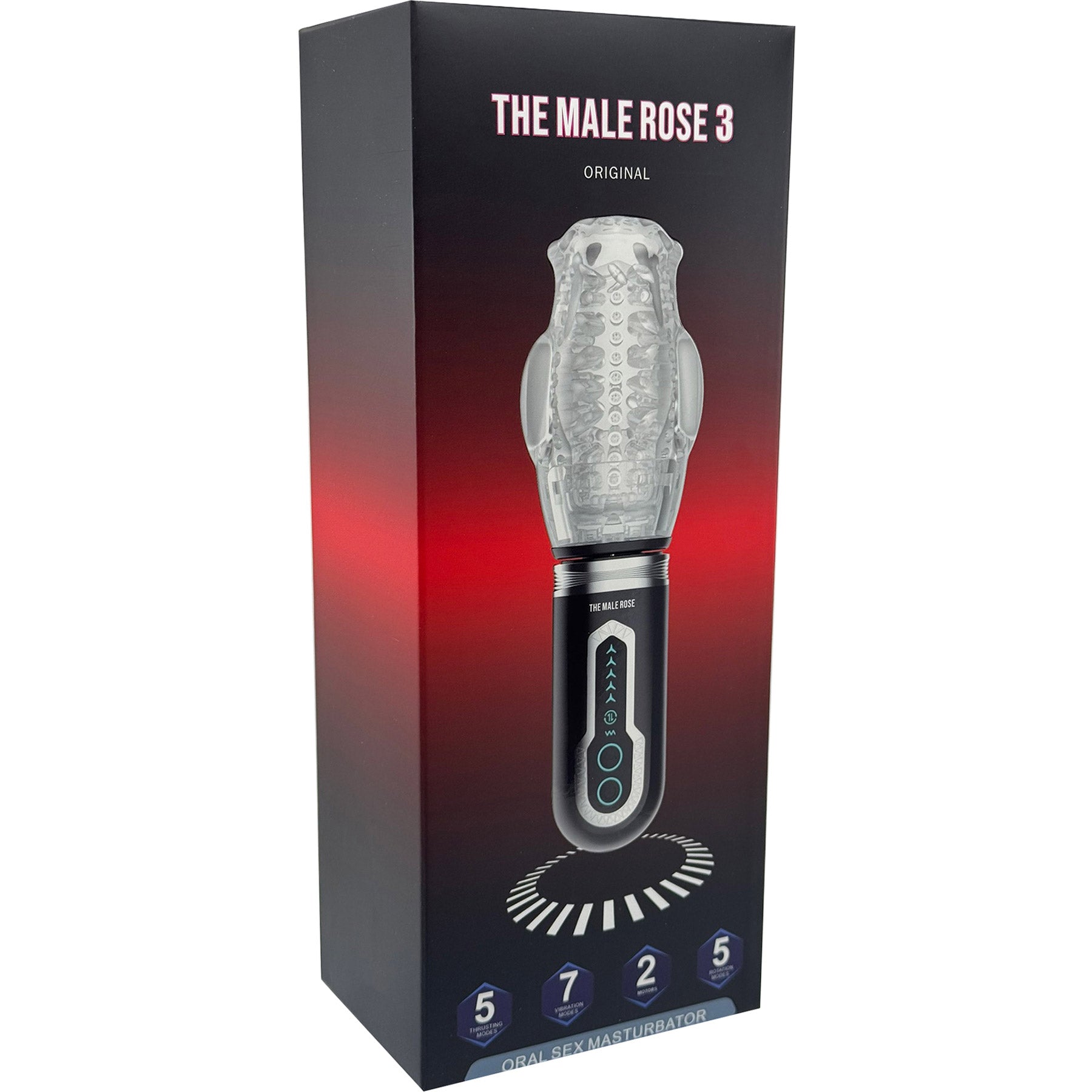 The Male Rose 3 Thrusting Rotating Vibrating Oral Sex Penis Masturbator