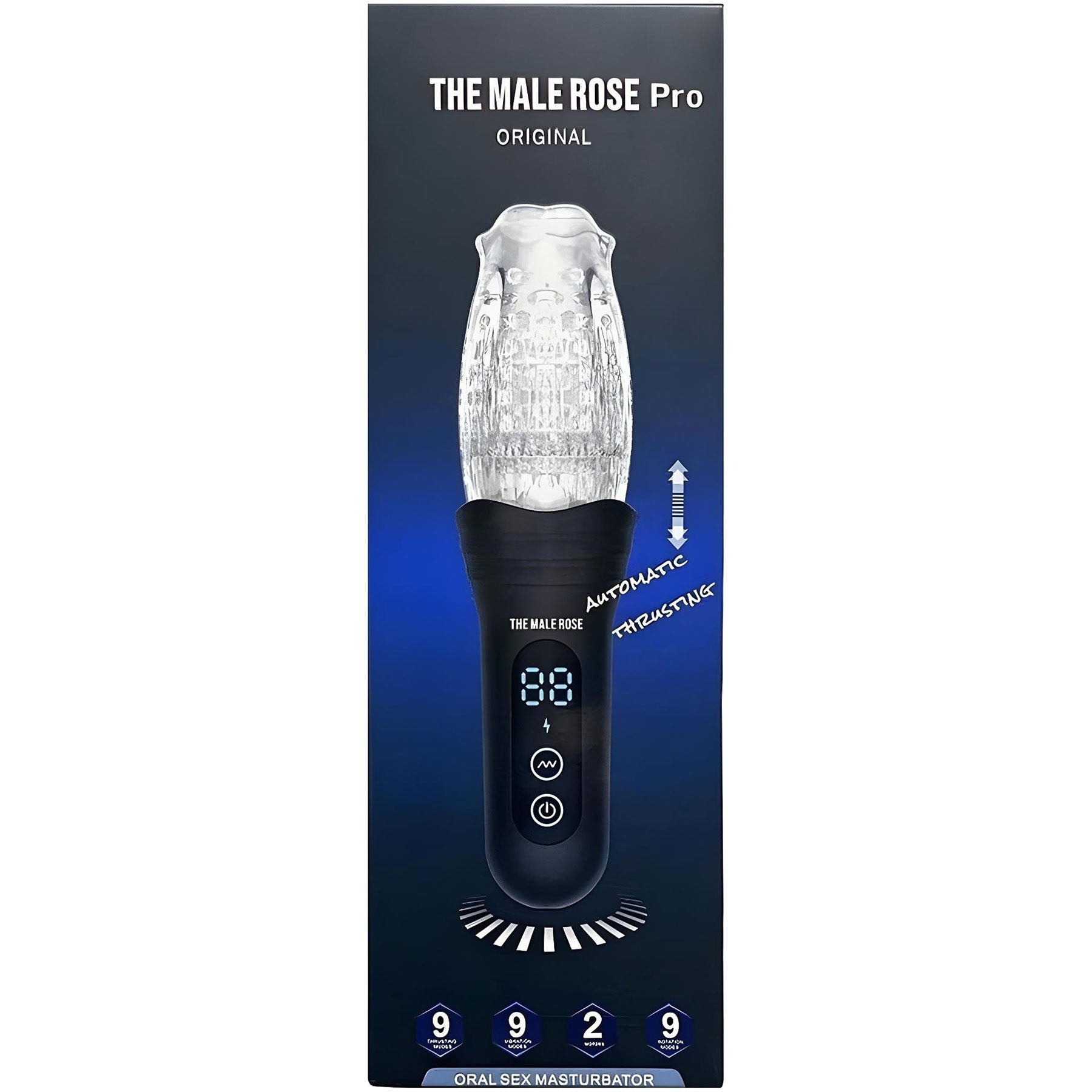 The Male Rose Pro Thrusting Vibrating Rotating Oral Sex Penis Masturbator