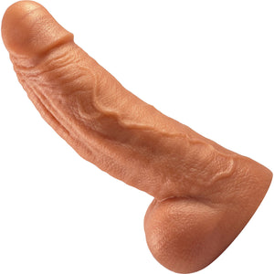 The Small Titan Platinum 6" Silicone Ultrarealistic Dildo With Balls By Uberrime - Caramel