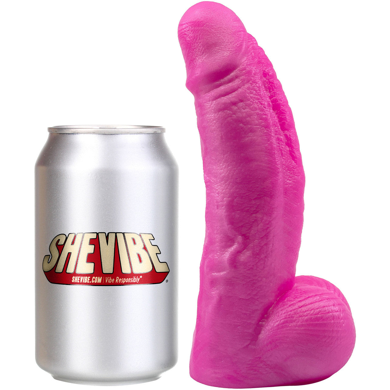 The Titan Medium 7.25" Platinum Silicone Ultrarealistic Dildo With Balls By Uberrime - Pearl Pink