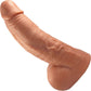 The Titan Medium 7.25" Platinum Silicone Ultrarealistic Dildo With Balls By Uberrime - Caramel