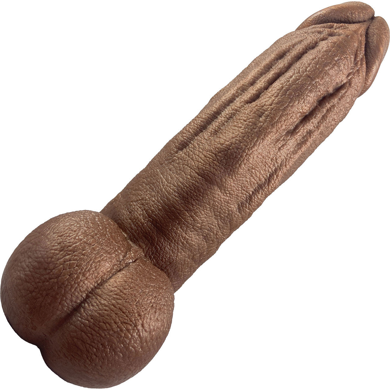 The Titan Medium 7.25" Platinum Silicone Ultrarealistic Dildo With Balls By Uberrime - Chocolate