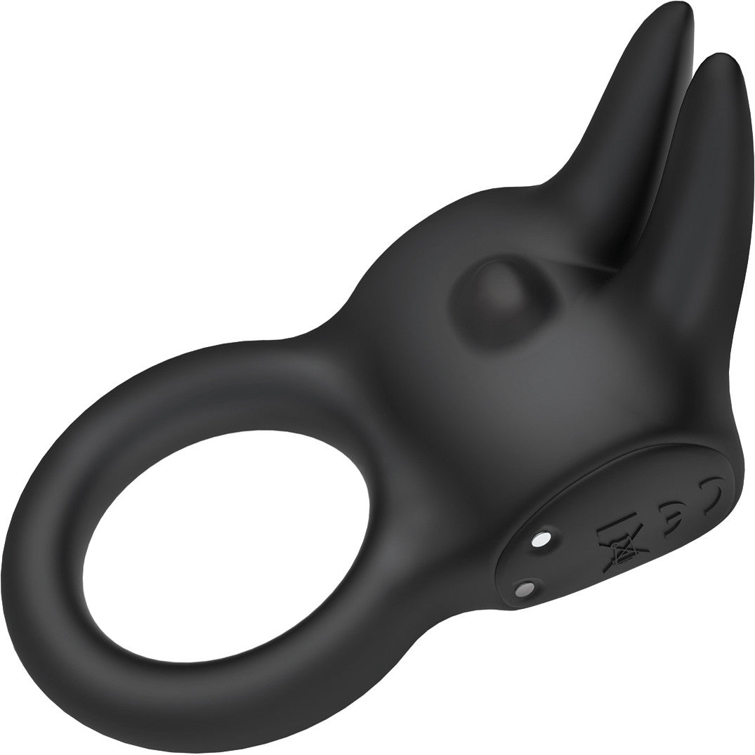 Rabbit Love Ring Silicone Rechargeable Vibrating Cock Ring By The Rabbit Company - Black