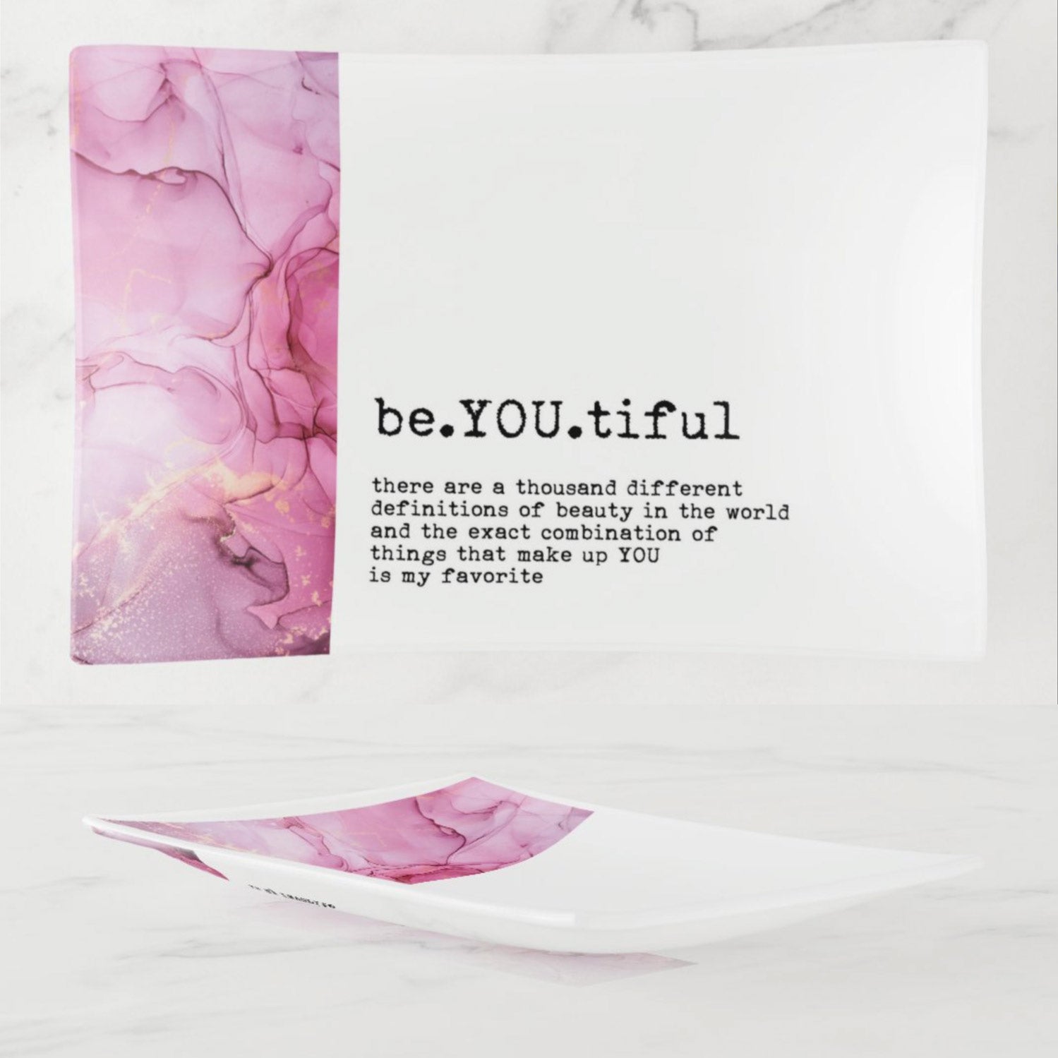 Ink + Soul BeYOUtiful Glass Trinket Tray By Warm Human