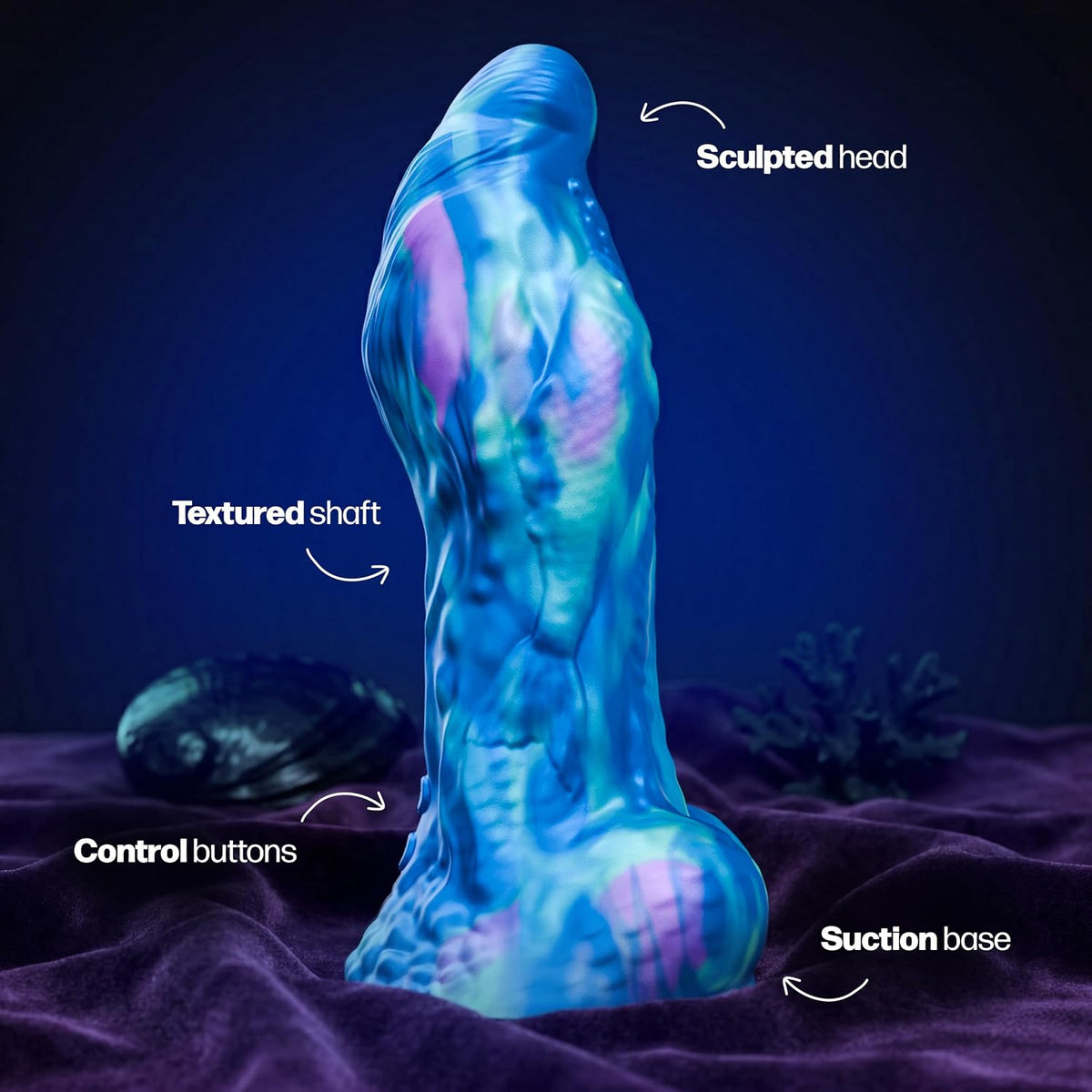 Marinus Sea Beast Silicone Vibrating Dildo With Remote By Tentra