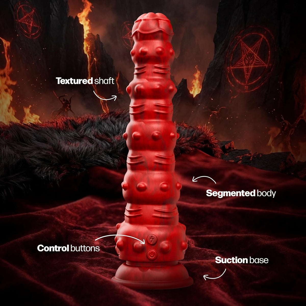Rengol Studded Demon Thrusting Vibrating Dildo With Remote By Tentra