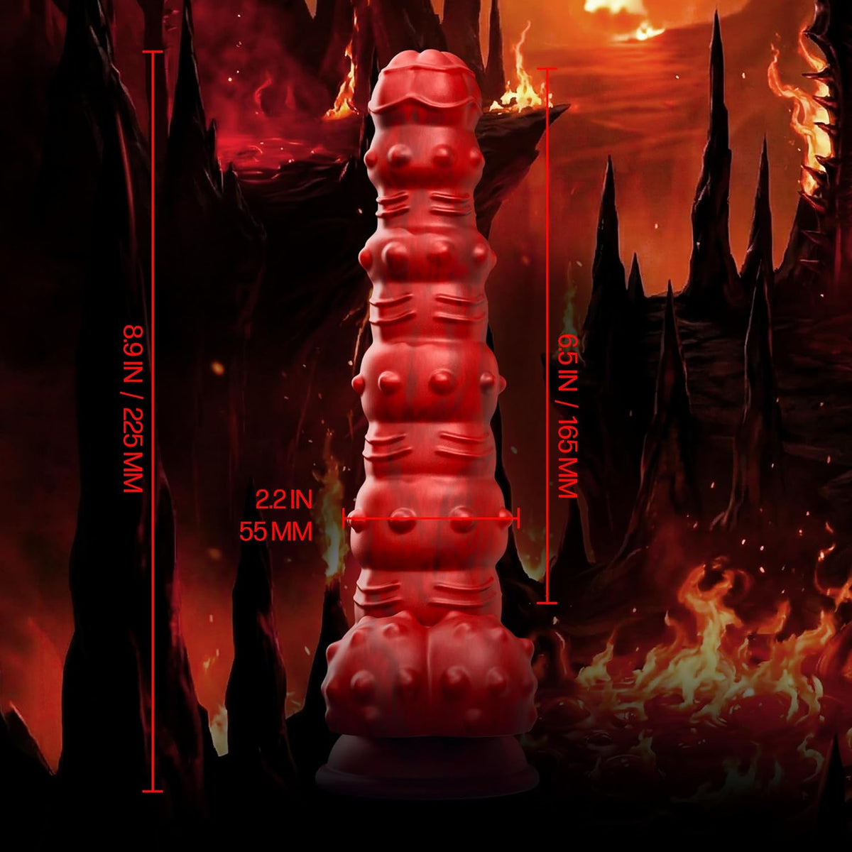 Rengol Studded Demon Thrusting Vibrating Dildo With Remote By Tentra