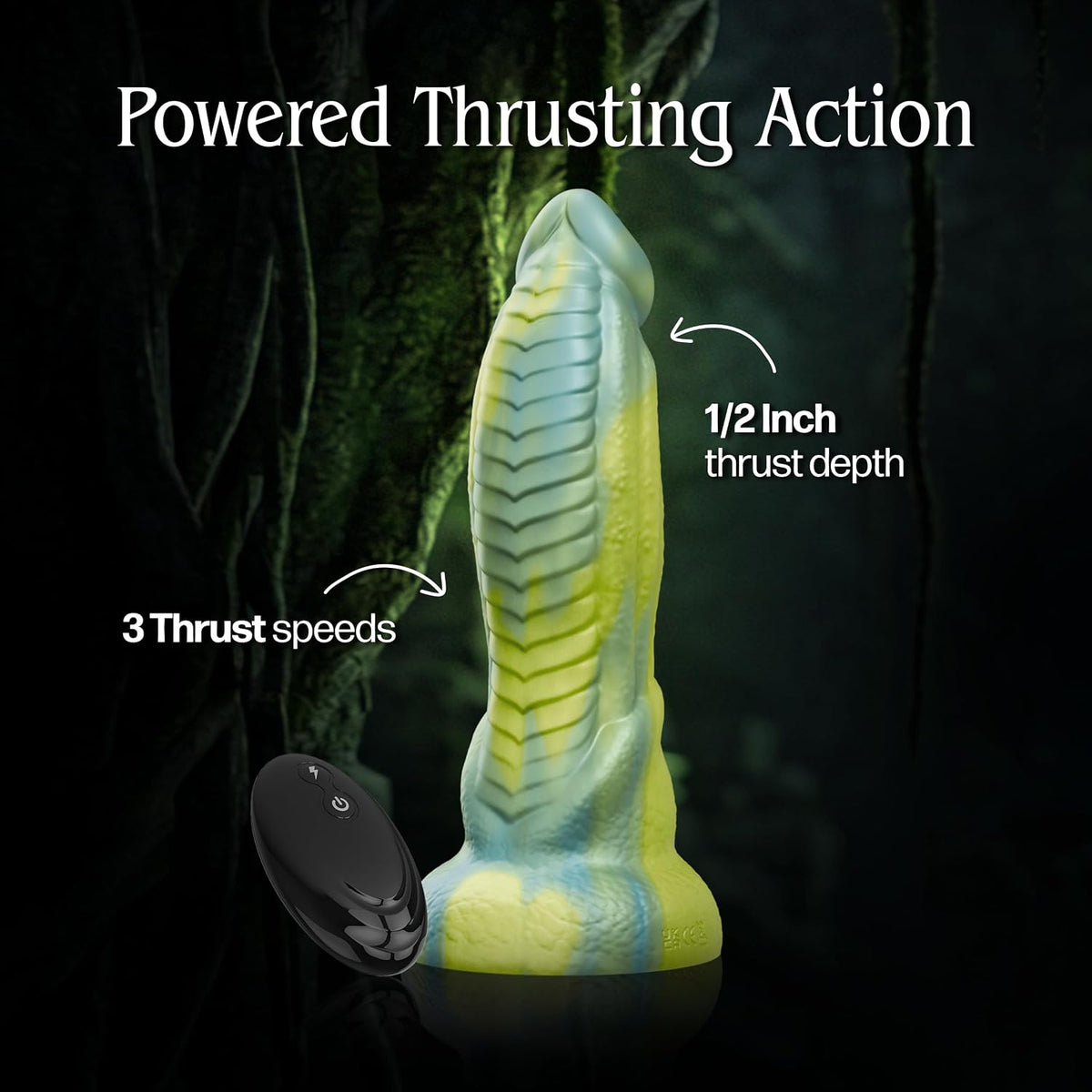 Rithen Reptilian Thrusting Silicone Vibrating Dildo With Remote By Tentra