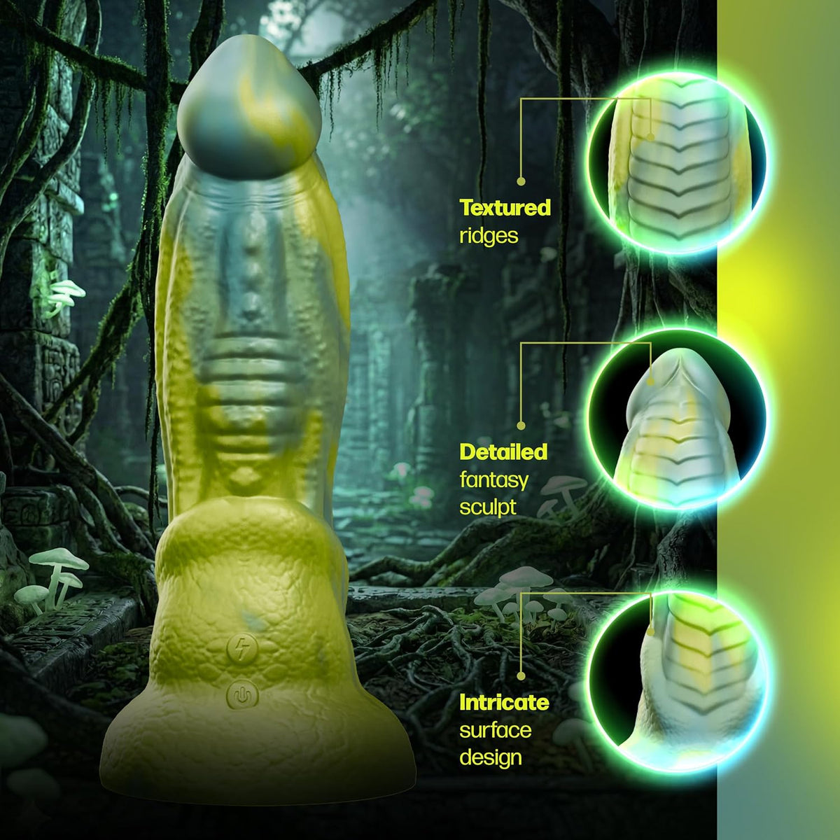 Rithen Reptilian Thrusting Silicone Vibrating Dildo With Remote By Tentra