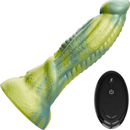 Rithen Reptilian Thrusting Silicone Vibrating Dildo With Remote By Tentra
