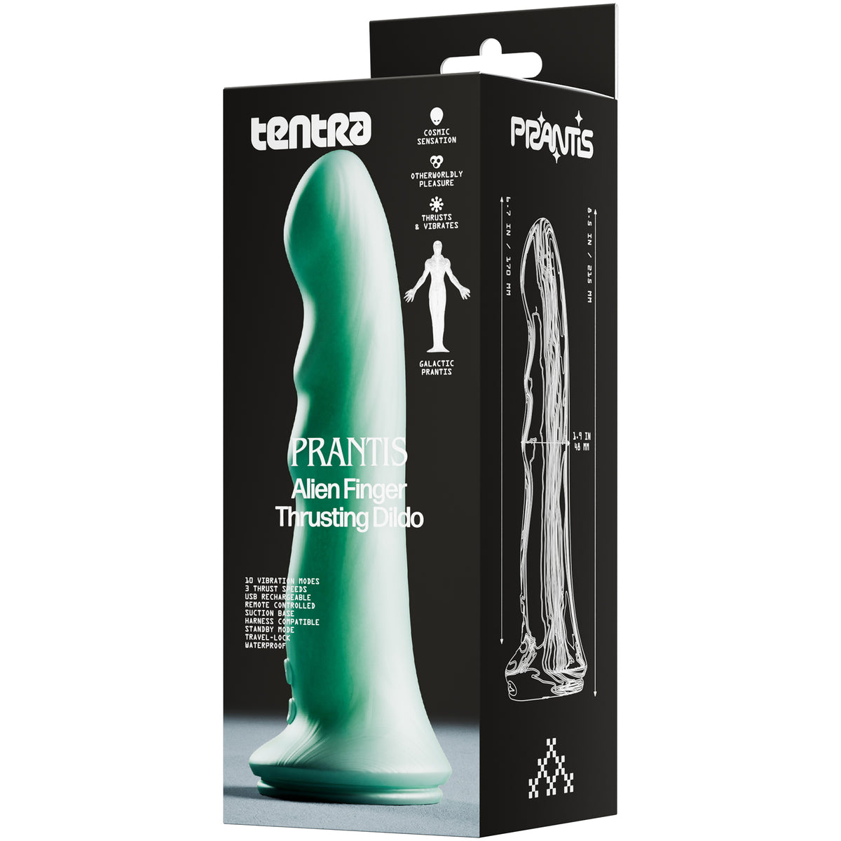 Prantis Alien Finger Thrusting & Vibrating Dildo With Remote By Tentra