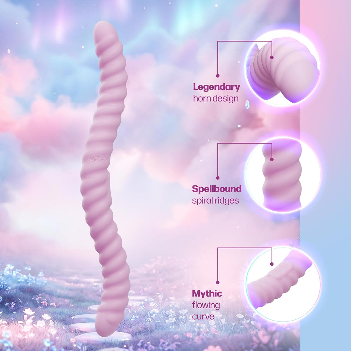 Cor Unicorn Horn Double-Ended Vibrating Dildo By Tentra