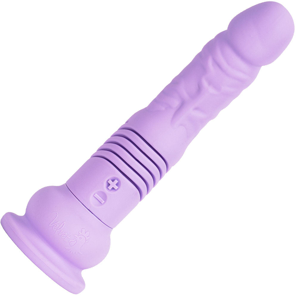 The Velvet Thruster Mini Teddy TX Ultra Powerful Thrusting Silicone Dildo - Lilac