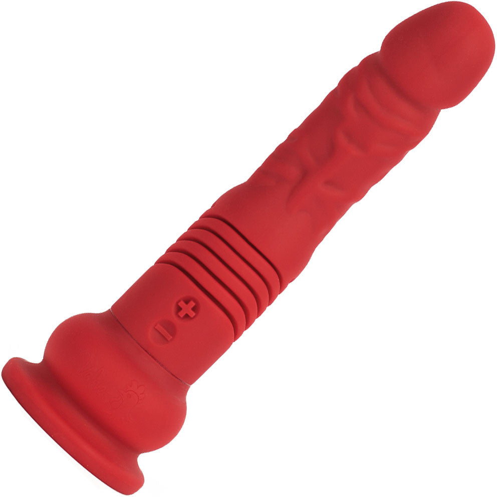 The Velvet Thruster Mini Teddy TX Ultra Powerful Thrusting Silicone Dildo - Red