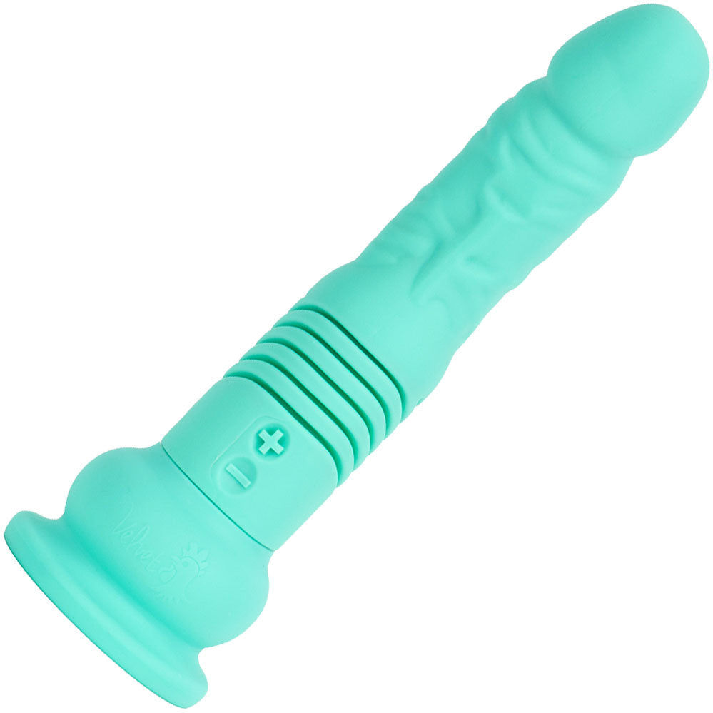 The Velvet Thruster Mini Teddy TX Ultra Powerful Thrusting Silicone Dildo - Mint