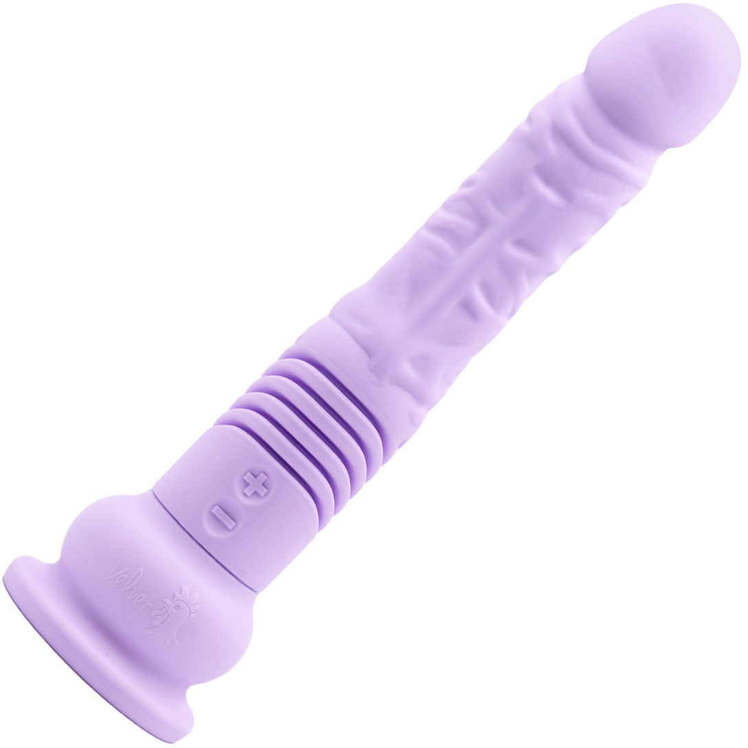 The Velvet Thruster Teddy XL Ultra Powerful Deep-Thrusting Silicone Dildo - Lilac